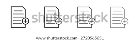 Add document icons designed in outline, line and stroke style