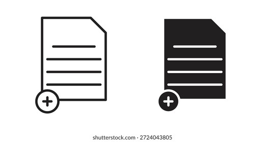Adicionar design de logotipo de ícones de documento, Ícones de pictograma