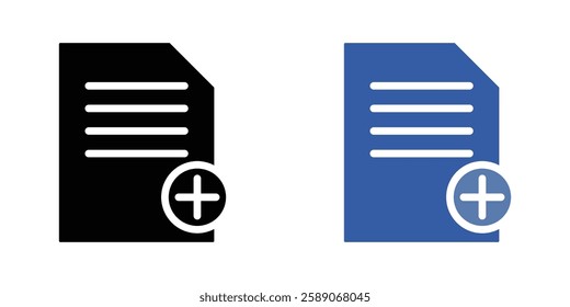 Add document icons pack in black and colored version