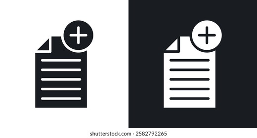 Add document icons set vectors black and colored style