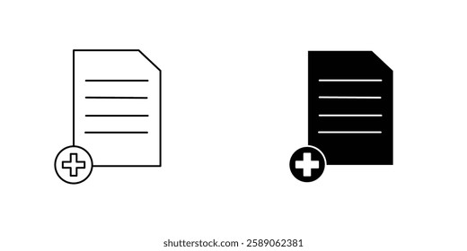 Add document icons thin line illustrations designs