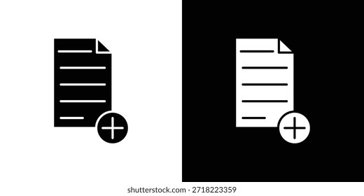 Agregar iconos de documento. Vector Plantilla Ilustración Símbolo Píxeles Perfecto