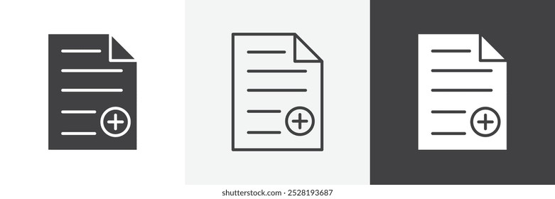 Add document icon.Trendy modern flat linear vector illustration on white background.