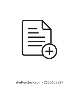 Add document thin line vector icon.