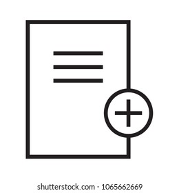 add to document vector icon, add to file sign