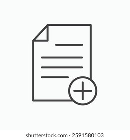 Add document vector icon isolated in black line
