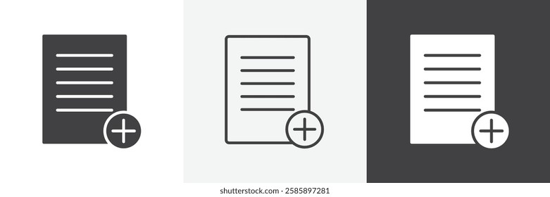 Add document vector icons collection graphic designs for ui designs