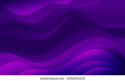 Ajoutez de l'élégance à vos conceptions avec cet arrière-plan abstrait, qui présente des vagues en dégradé passant gracieusement du violet au bleu. Idéal pour les milieux d'sites web, les moyennes sociales, la publicité