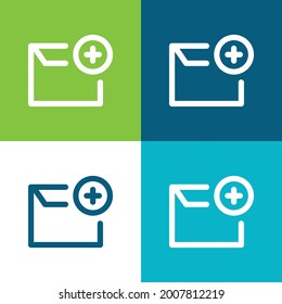 Añadir un mensaje de correo electrónico Plano de cuatro colores conjunto de iconos mínimo
