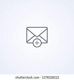 Add email, vector best gray line icon on white background, EPS 10