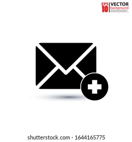 Add e-mail vector in flat design. e-mail icon.For your web site design, logo, app, UI. Eps 10 vector illustration.