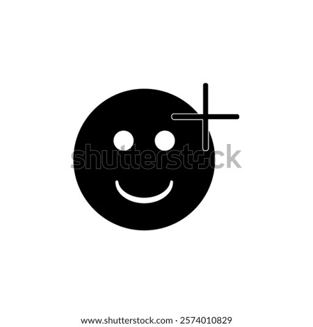 add emoji icon, simple flat style, illustration, logo sign symbol pictogram template, for ui or ux isolated on white for mobile app, editable