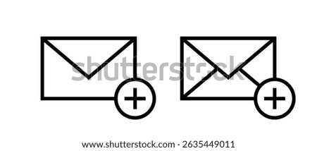 Add envelope message outline icon in generic style. Create email sign symbol