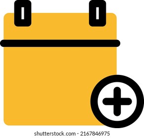 Agregue un icono de evento, ilustración, vector en un fondo blanco.