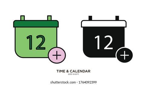 Add event vector illustration lineal color and filled design