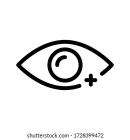 add eye vector thin line icon 