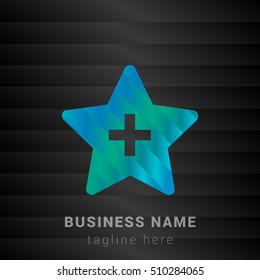 Add to Favorite Blue,Green and Black silk fashion premium icon / Logo