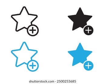 Add to favorite icon black and white vector outline sign