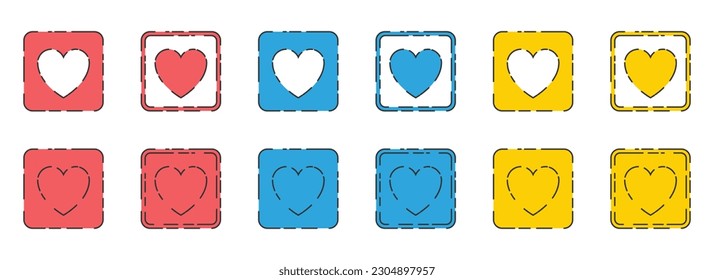 Add to favorite icon in flat style vector collection