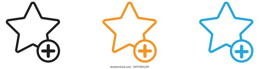 Add to favorite icon vector logo set collection for web app ui