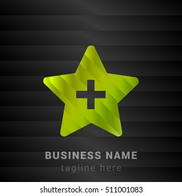 Add to Favorite Lime Green and Black silk fashion premium icon / Logo