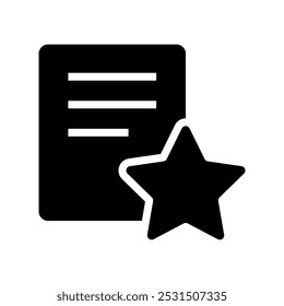 adicionar estrelas de nota favoritas ícone preto vetor design isolado fundo branco