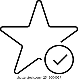 Add favorite star icon. Bookmark symbol. Editable Stroke. Vector illustration