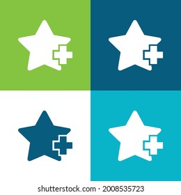 Add Favorite Star Interface Symbol Flat four color minimal icon set