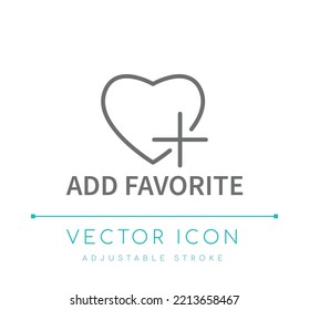 Add Favorite Vector Line Icon