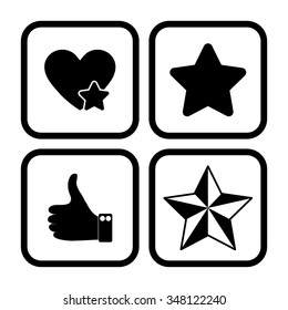 Add to favorites - Heart and Star - vector icon