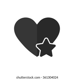 Add to favorites - Heart with Star  - vector icon