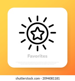 Add to favourites icon. Shopping star. Vector line icon for Business and Advertising.