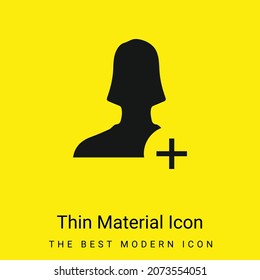 Add Female User minimal bright yellow material icon