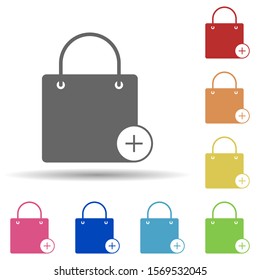 Add feminine handbag in multi color style icon. Simple glyph, flat vector of web icons for ui and ux, website or mobile application