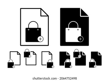 Add feminine handbag vector icon in file set illustration for ui and ux, website or mobile application