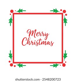 Add festive charm to your designs with this "Merry Christmas" border frame vector. Perfect for holiday cards, invitations, decorations, and seasonal projects with a classic winter feel.