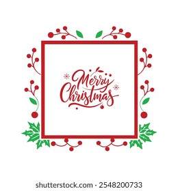 Add festive charm to your designs with this "Merry Christmas" border frame vector. Perfect for holiday cards, invitations, decorations, and seasonal projects with a classic winter feel.