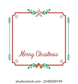 Add festive charm to your designs with this "Merry Christmas" border frame vector. Perfect for holiday cards, invitations, decorations, and seasonal projects with a classic winter feel.