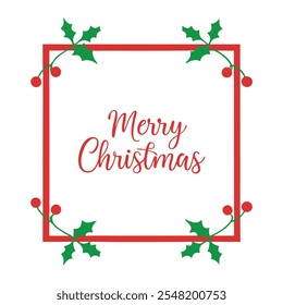 Add festive charm to your designs with this "Merry Christmas" border frame vector. Perfect for holiday cards, invitations, decorations, and seasonal projects with a classic winter feel.