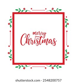 Add festive charm to your designs with this "Merry Christmas" border frame vector. Perfect for holiday cards, invitations, decorations, and seasonal projects with a classic winter feel.