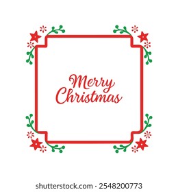 Add festive charm to your designs with this "Merry Christmas" border frame vector. Perfect for holiday cards, invitations, decorations, and seasonal projects with a classic winter feel.