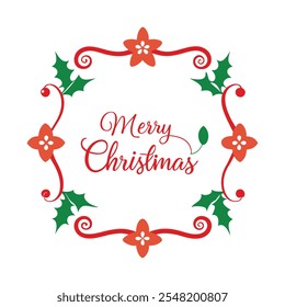 Add festive charm to your designs with this "Merry Christmas" border frame vector. Perfect for holiday cards, invitations, decorations, and seasonal projects with a classic winter feel.