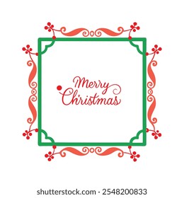Add festive charm to your designs with this "Merry Christmas" border frame vector. Perfect for holiday cards, invitations, decorations, and seasonal projects with a classic winter feel.