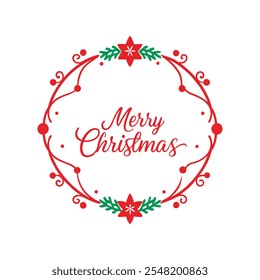 Add festive charm to your designs with this "Merry Christmas" border frame vector. Perfect for holiday cards, invitations, decorations, and seasonal projects with a classic winter feel.