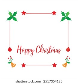  Add festive charm to your holiday projects with this "Happy Christmas" border design. Perfect for greeting cards, invitations, and seasonal decor, featuring festive elements.