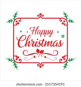  Add festive charm to your holiday projects with this "Happy Christmas" border design. Perfect for greeting cards, invitations, and seasonal decor, featuring festive elements.