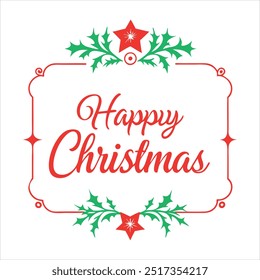  Add festive charm to your holiday projects with this "Happy Christmas" border design. Perfect for greeting cards, invitations, and seasonal decor, featuring festive elements.