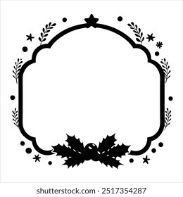  Add festive charm to your holiday projects with this "Happy Christmas" border design. Perfect for greeting cards, invitations, and seasonal decor, featuring festive elements.