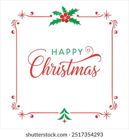  Add festive charm to your holiday projects with this "Happy Christmas" border design. Perfect for greeting cards, invitations, and seasonal decor, featuring festive elements.