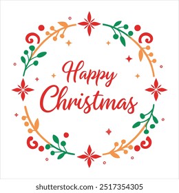  Add festive charm to your holiday projects with this "Happy Christmas" border design. Perfect for greeting cards, invitations, and seasonal decor, featuring festive elements.
